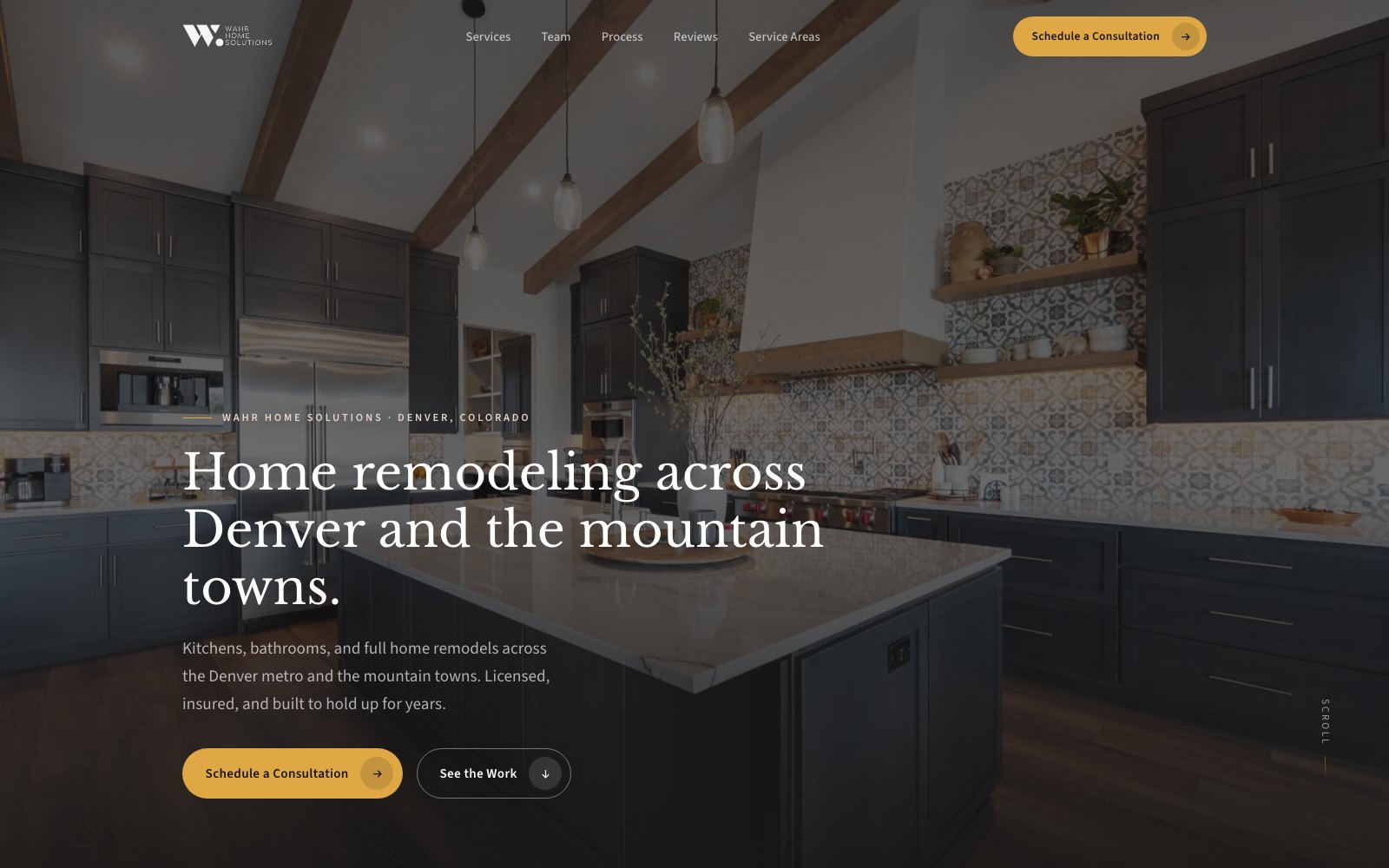 The new Wahr Home Solutions homepage concept