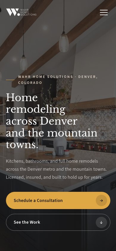 The new homepage on a phone