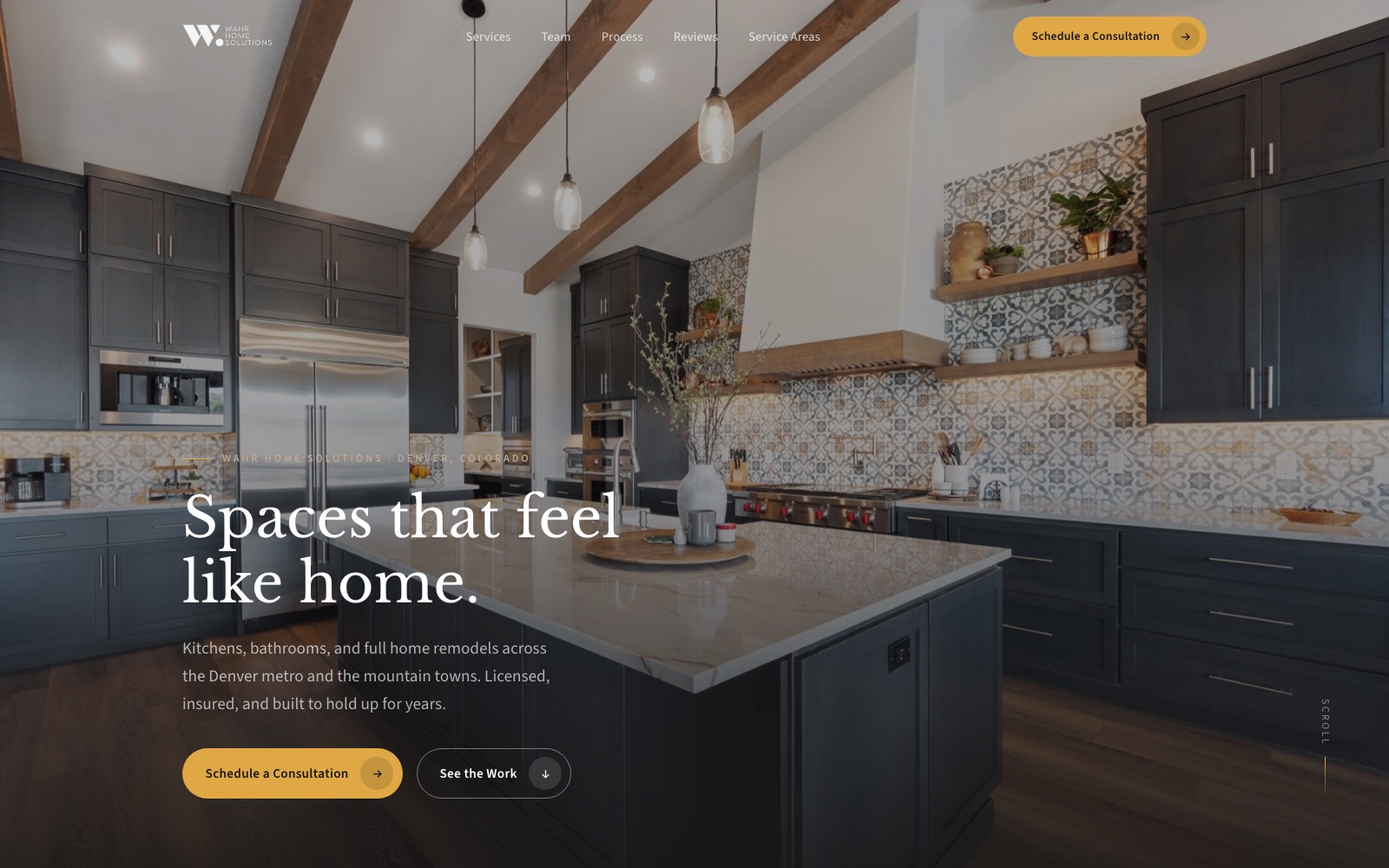 The new Wahr Home Solutions homepage concept